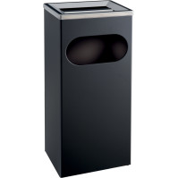 Rectangular ashtray bin 27 litres black steel