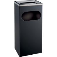 Rectangular ashtray bin 27 litres black steel