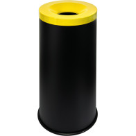Tri-selective fireproof basket 90L black yellow