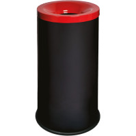 Elegant black-red 90L tri-selective fire-resistant trash can