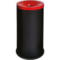 Elegant black-red 90L tri-selective fire-resistant trash can
