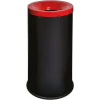 Eleganter, dreifach selektiver, feuerbeständiger 90-Liter-Mülleimer in Schwarz und Rot