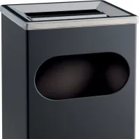 Rectangular ashtray bin 27 litres black steel