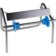 Industrial stainless steel roll holder, wall-mounted or free-standing