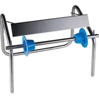 Industrial stainless steel roll holder, wall-mounted or free-standing