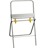 Robust and practical stainless steel paper dispenser on feet.