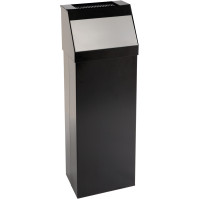 Push bin with ashtray "push" black 50 litres