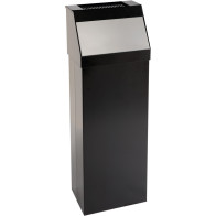 Push bin with ashtray "push" black 50 litres