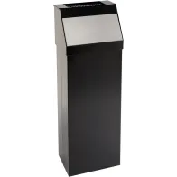 Push bin with ashtray "push" black 50 litres