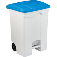 70L blauer Rollcontainer mit Pedal 3er Set