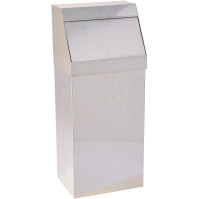 Industrieller Mülleimer «push» glänzender Edelstahl 50 Liter: elegantes und praktisches Design für den professionellen Einsatz.