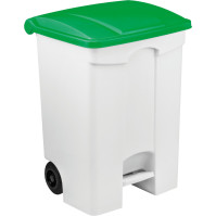 Mobile pedal container 70L green lid set of 3