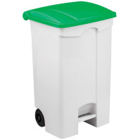 Mobile pedal container 90L green lid set of 3