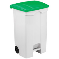 Mobile pedal container 90L green lid set of 3