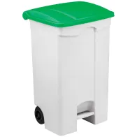 Mobile pedal container 90L green lid set of 3