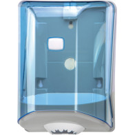 Transparent hand towel dispenser, central unwinding reel, practical and efficient