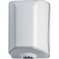 White dispenser for central unwinding roll hand towels