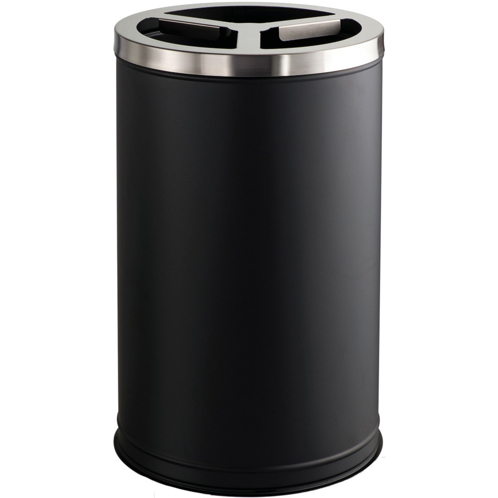 Selective sorting bin with 3 compartments of 35 litres each, black Selective sorting bin with 3 compartments of 35 litres each, black