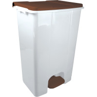 80L white-brown mobile container with practical pedal