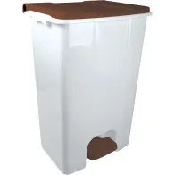 80L white-brown mobile container with practical pedal