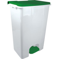 Mobile pedal container 80L white-green set of 3
