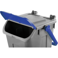 25L blue trash can with swing lid and handle