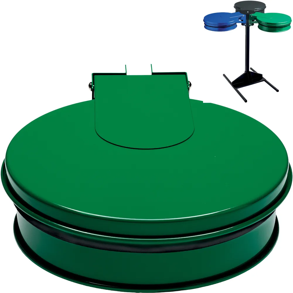Green wall mount for 100L trash bags with lid