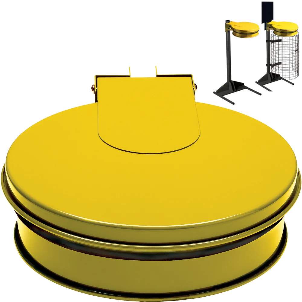 100L yellow wall holder for trash bags with lid