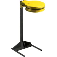 Yellow wall mount for 100L trash bags with lid