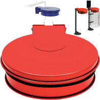 Red wall mount trash bag 100L with lid