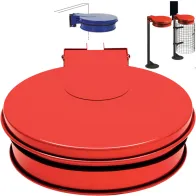 Red wall mount trash bag 100L with lid