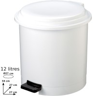 White round pedal bin 12 litres