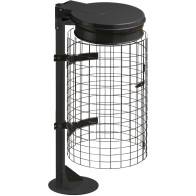 Manganese gray trash bag holder with grid and base