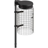 Manganese gray trash bag holder to seal with grid