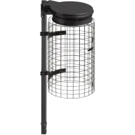 Manganese gray trash bag holder to seal with grid