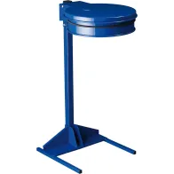 Blue trash bag holder for outdoor events