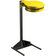 Yellow trash bag holder for events and outdoor demonstrations