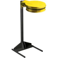 Yellow trash bag holder for events and outdoor demonstrations