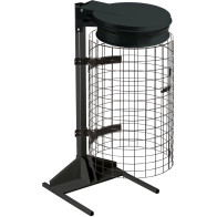 Manganese gray trash bag holder for events with grid