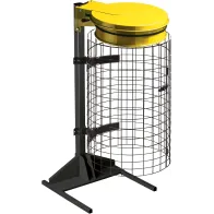 Yellow support for trash bags events integrated grid