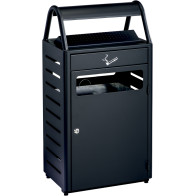 Dark gray anti-vandal ashtray basket 48 liters