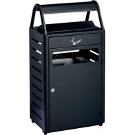 Dark gray anti-vandal ashtray basket 48 liters