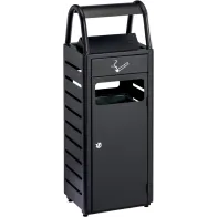 Dunkelgrauer, vandalensicherer Aschenbecherkorb 20+4 Liter