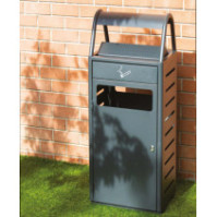 Robust vandal-proof ashtray basket 24L dark gray