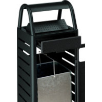Robust 24L dark gray anti-vandal ashtray bin