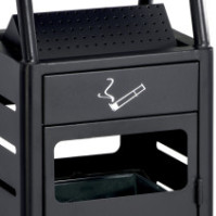 Dark gray anti-vandal ashtray basket 24 liters