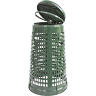 Eleganter grüner Müllsackhalter für Siedlungsabfälle.