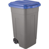 Sustainable and practical gray-blue 80L recycled plastic container