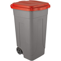 Mobile plastic container 80L gray-red second life