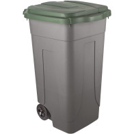 Sustainable and practical gray-green 80L recycled plastic container